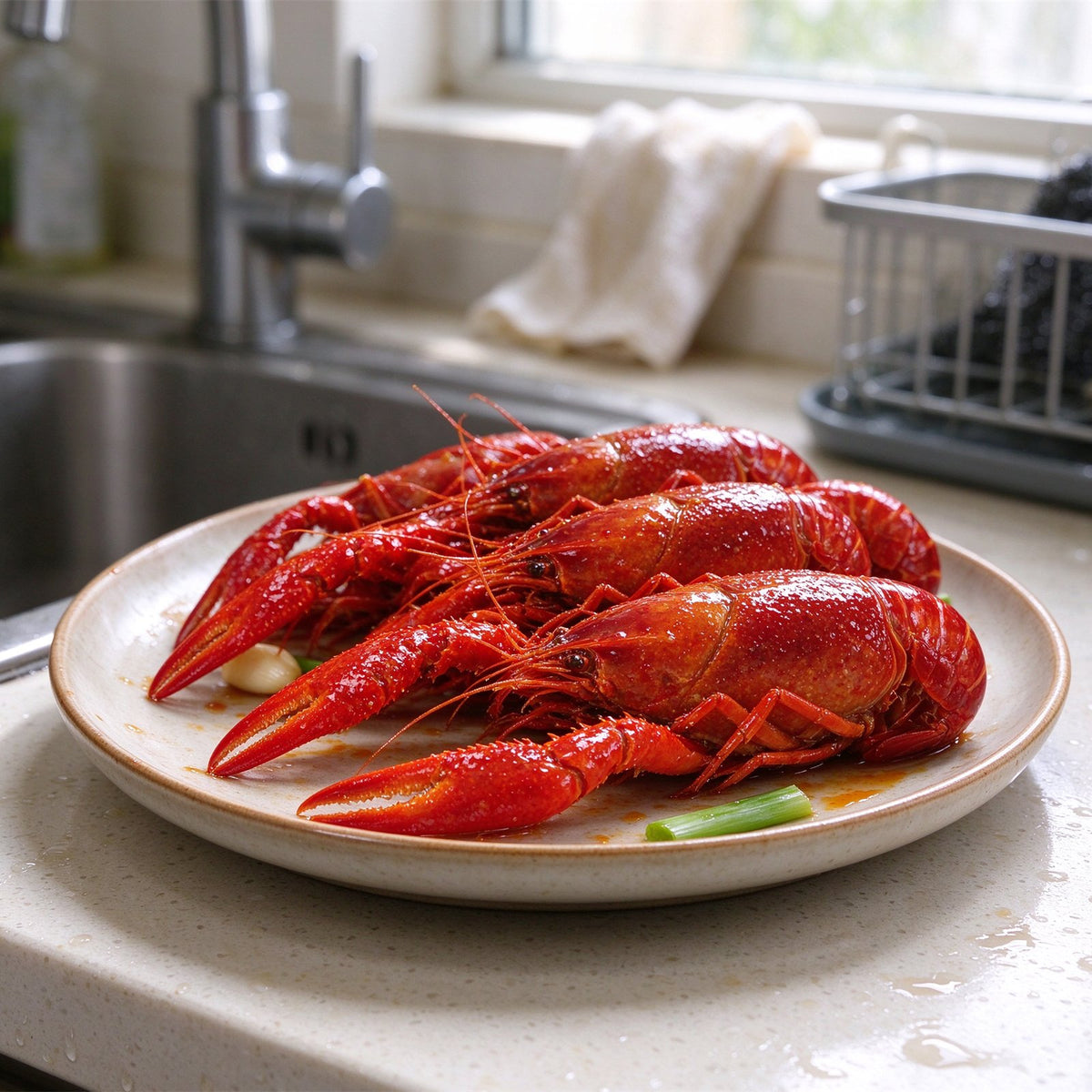 Cooked Whole Crawfish Ready To Eat