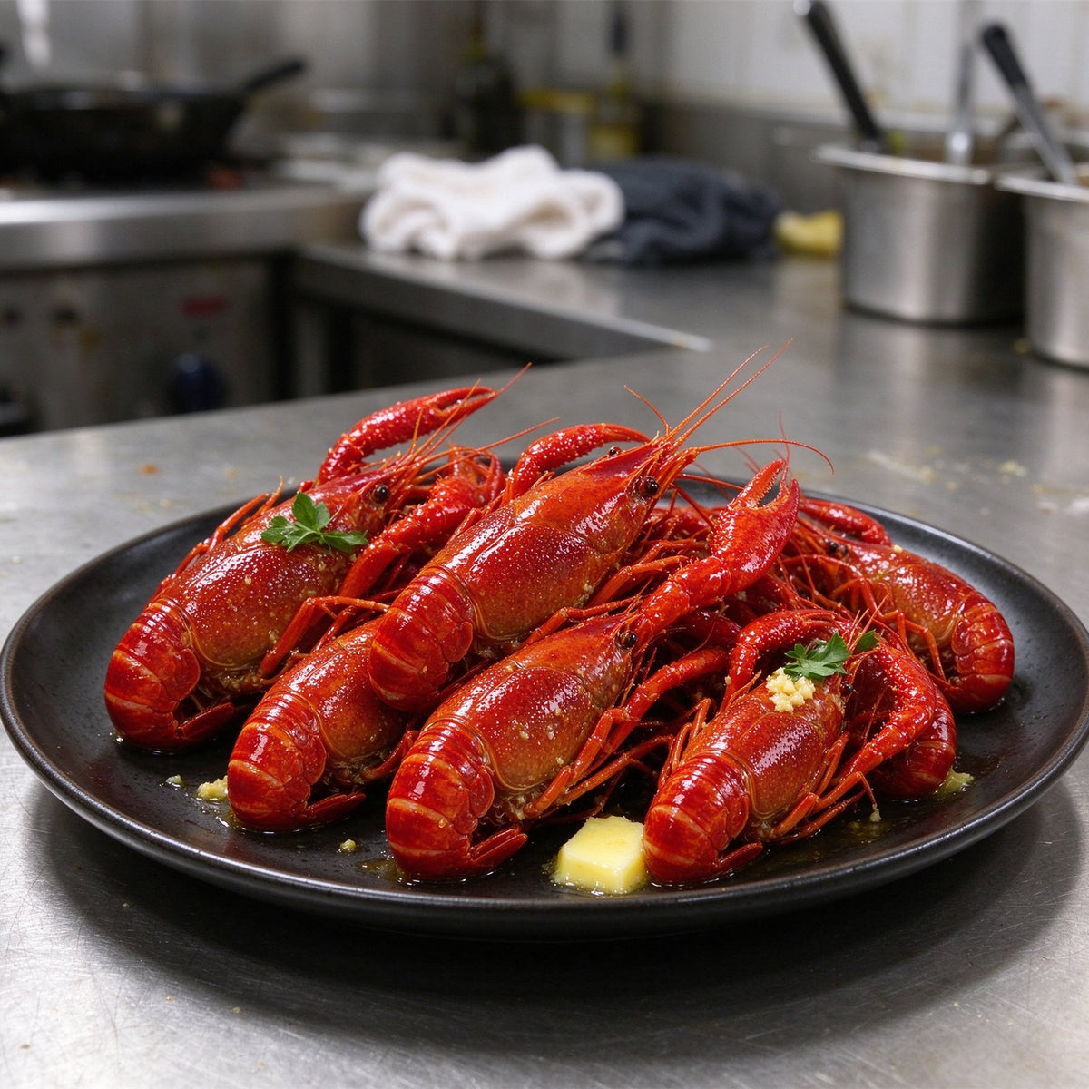 Cooked Whole Crawfish Ready To Eat
